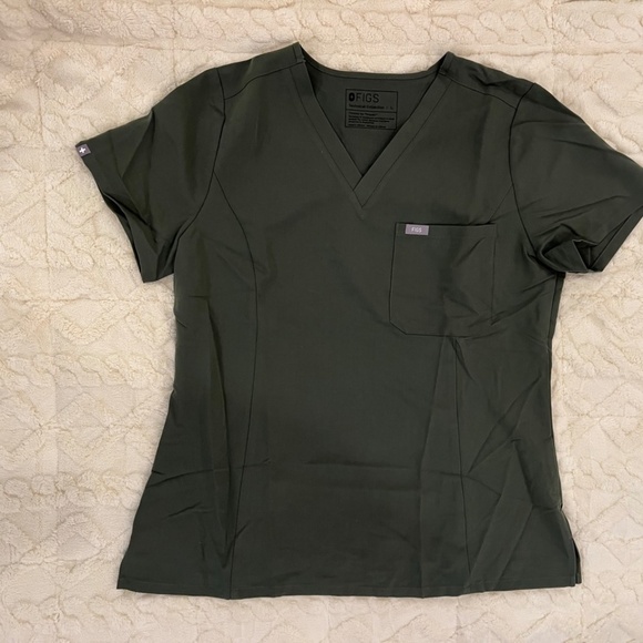 Figs Catarina One-Pocket Scrub Top - Large, Moss - Picture 3 of 4